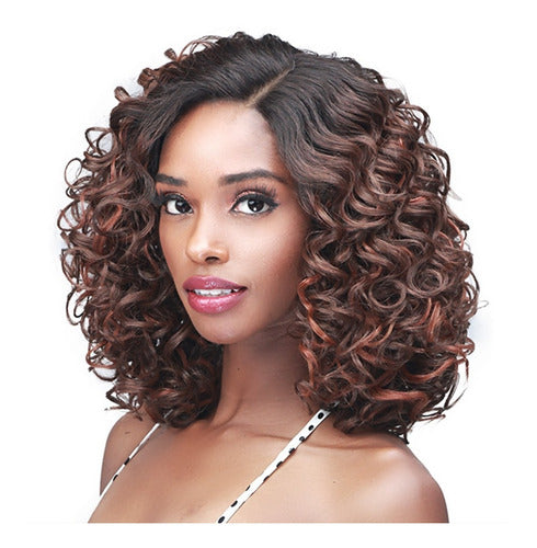 Peluca Afro Marrón Degradado Café Rizado Jessica Hair
