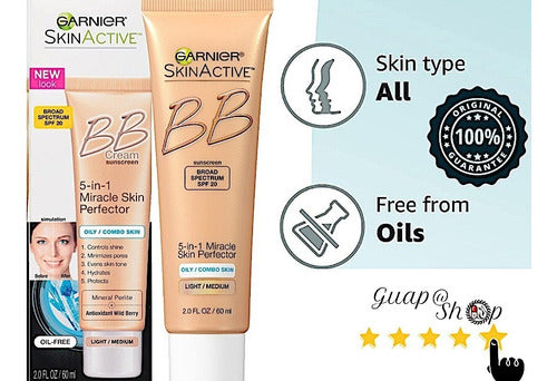 Garnier Skinactive Bb Cream 5in1 Oil Free Miracle 60ml Spf20