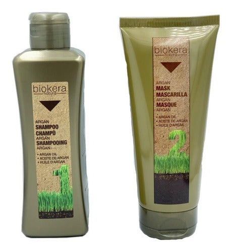 Duo Shampoo Y Mascarilla Biokera Argan Salerm 300 Y 200 Ml