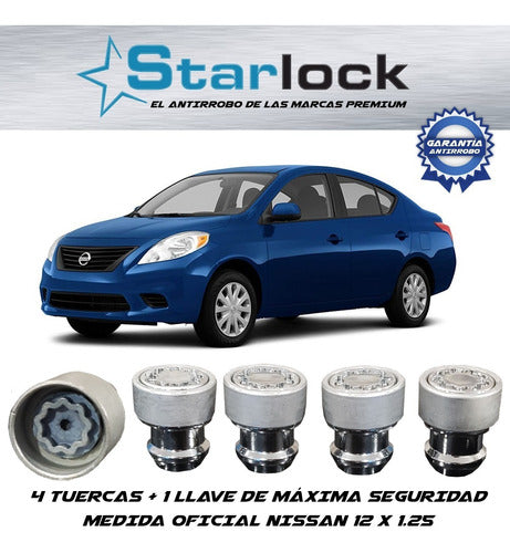 Birlos De Seguridad Starlock Nissan  Versa 12x1.25 2018
