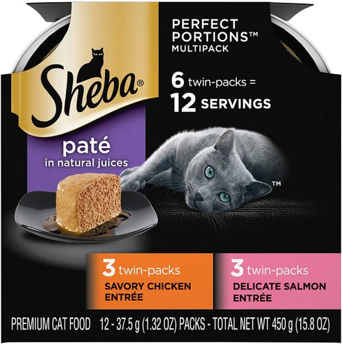 Sheba Comida Humeda Para Gato Pollo Y Salmon 12 Twin Packs