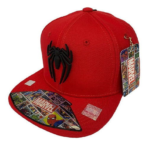 Gorra Spider-man Con Placa Metálica Negra Marvel Sp21062101