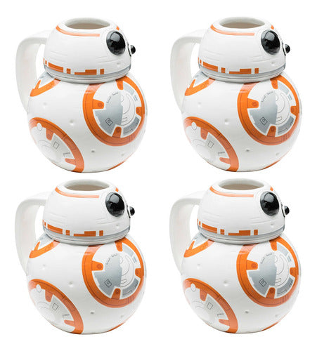 4 Tazas Star Wars Bb8 Disney Tarro Ceramica Pintado A Mano