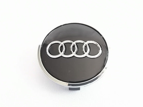 4 Tapas Centro De Rin Audi A1 - A8 Q1, Q3 61mm Negro