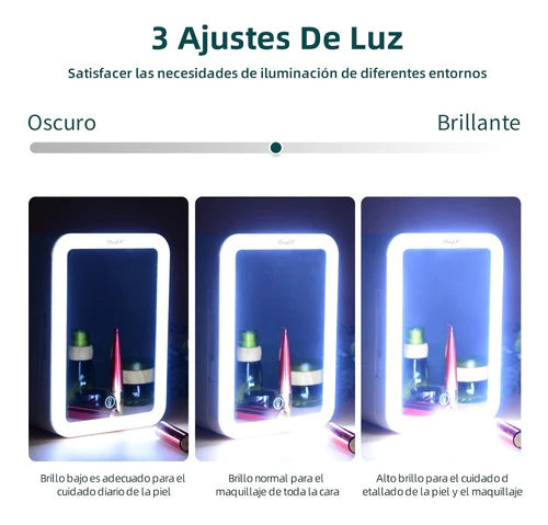 Mini Refrigerador De 4 Litros Con Espejo Y Luz Led