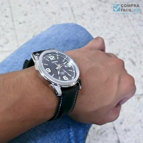 Reloj Caballero Casio Enticer Mtp1314 Correa Piel Fechador