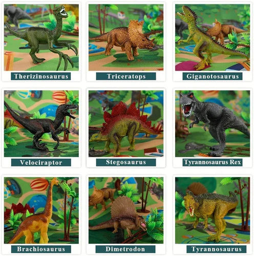 Set De Dinosaurios Con Alfombra De Juego Para Niños