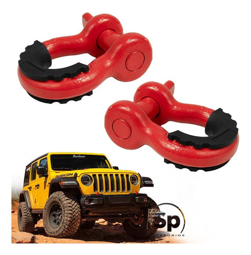 Grilletes Rojo-negro Para Arrastre 3/4 Jeep Wrangler Rubicon