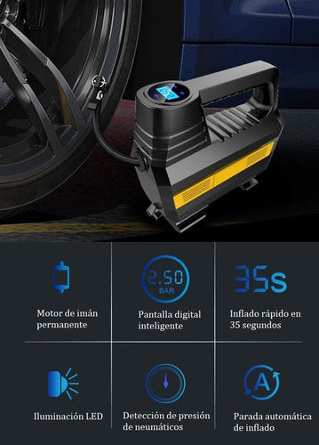 Inflador Digital De Neumáticos De Coche Dc12v 120w