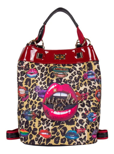 Bolsa Backpack Nicole Lee Wild Lips Estampada Ss21