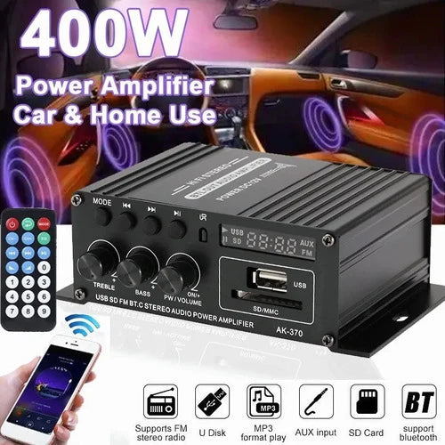 Amplificador De Audio Estéreo Hifi  2 Canales Para Auto Moto