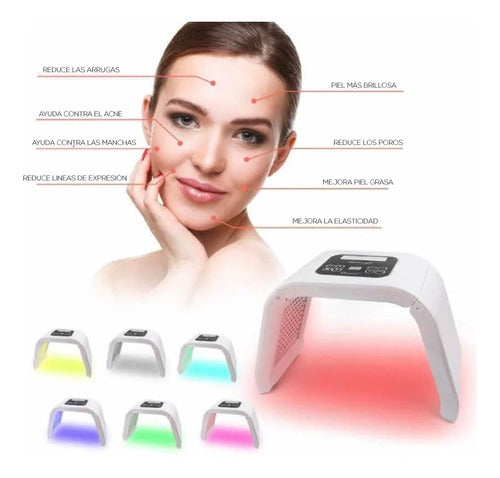 Máquina Facial De Luz Led Para Cuidado De La Piel 7 Colores