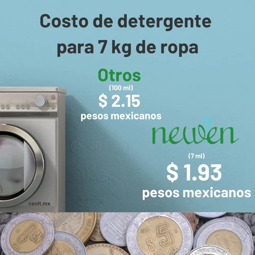 Newen Detergente Ecológico Para Lavanderías Y Hospitales 4lt