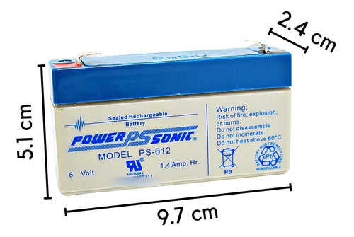 Batería Ps-612 6 Voltios 1.4 Ampers Power Sonic Recargable
