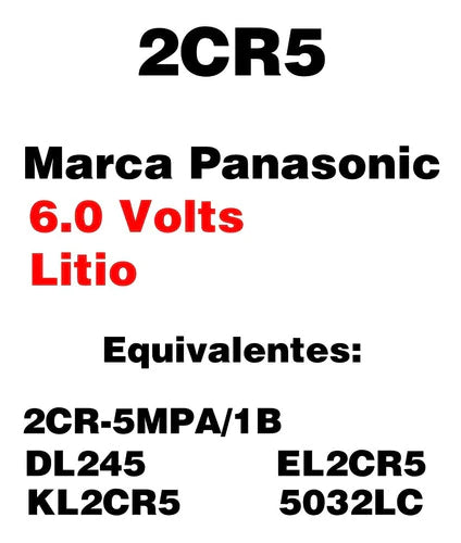 2cr5 Panasonic No Recargable 2cr5 Litio 6v - 2 Piezas