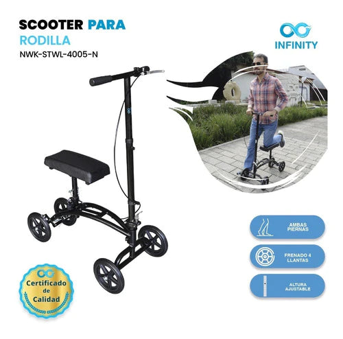 Andadera Ortopédica, Scooter Rider Para Rodilla Con Frenos