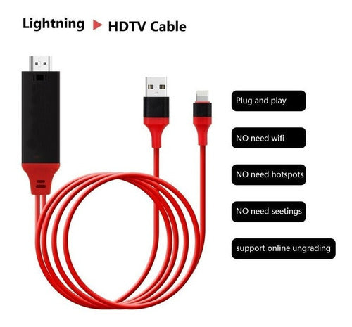 Cable Hdmi Hdtv Tv Digital Av Adaptador Para Lightning