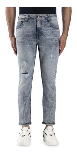 Jeans Skinny Estilo Tapered De Hombre C&a (3027523)