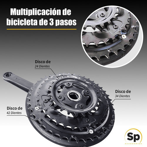 Multiplicación De Bicicleta 3 Pasos Con Palancas 48/38/28
