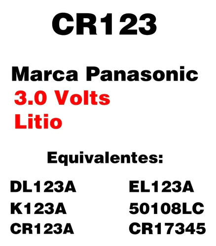 Cr123 Panasonic Cr123a No Recargable Litio 3v - 10 Piezas
