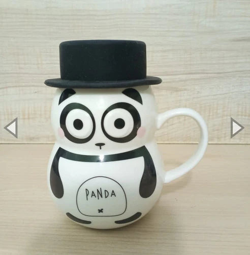 Taza Con Estampado De Panda Kawai Sombrero Copa