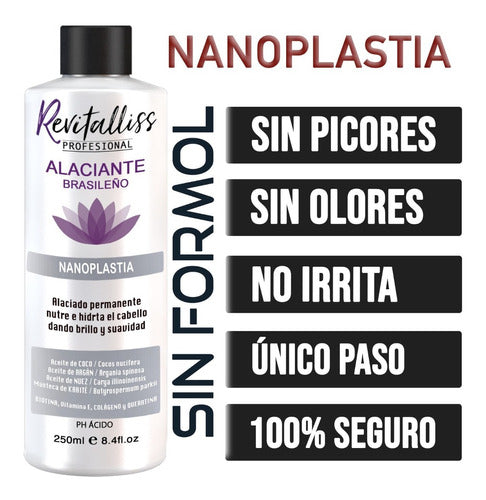 Nanoplastia Alaciante Brasileño Sin Formol +champú Kit