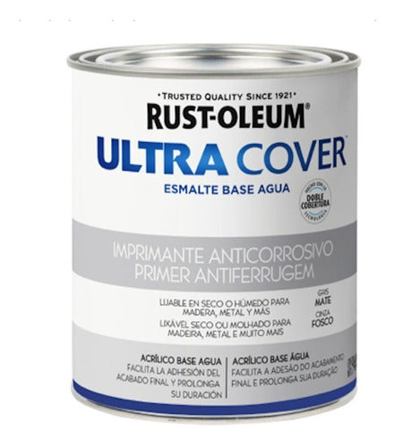 Primer Anticorrosivo Ultra Cover Base Agua Color Gris 946 Ml