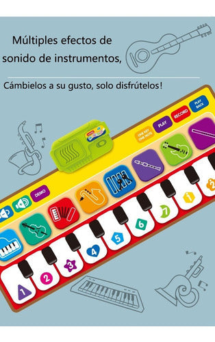 Alfombrilla Educativa De Piano Musical Para Niños, 80x30 Cm