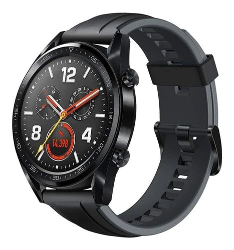 Huawei Watch Gt Sport Edition 1.39  Caja 46mm De  Acero Inoxidable  Black Stainless Steel, Malla  Graphite Black De  Silicona Y Bisel De  Cerámica Ftn-b19