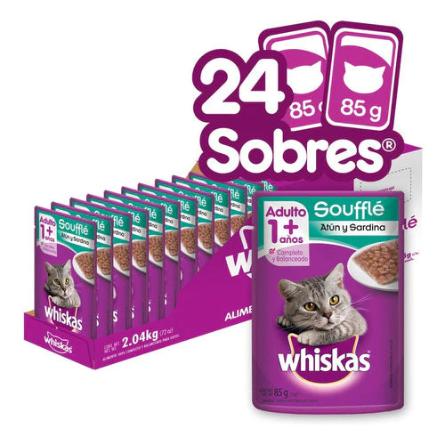 Whiskas,alimento Gato Adulto,soufflé Atún&sardina,24ud 85g