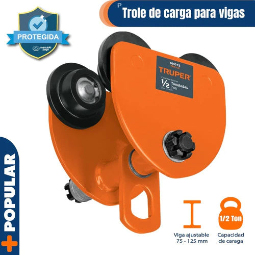Trole De Carga 1/2 Ton Para Vigas Ips/ipr, Ajustable 101075