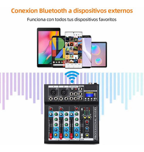 Depusheng Ht4 Mini Consola Mezcladora De Audio 4 Canales