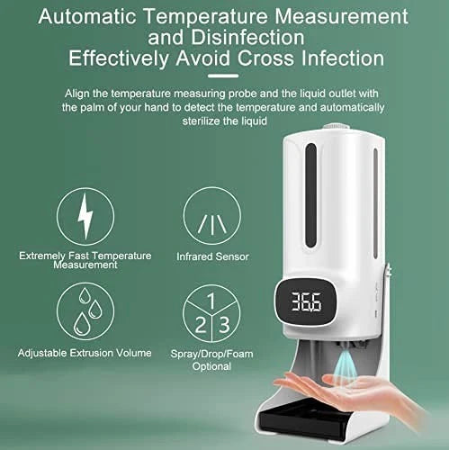 Dispensador Gel Automatico Termometro K9 Dual Recargable