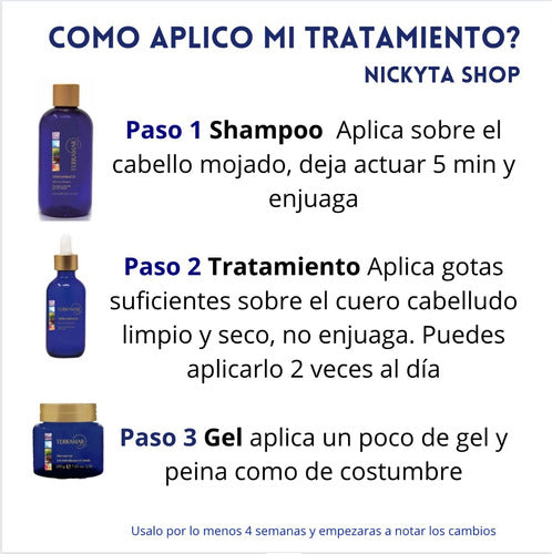 Set Anti Caída Tratamiento, Shampoo Y Gel Terramar 3pzas