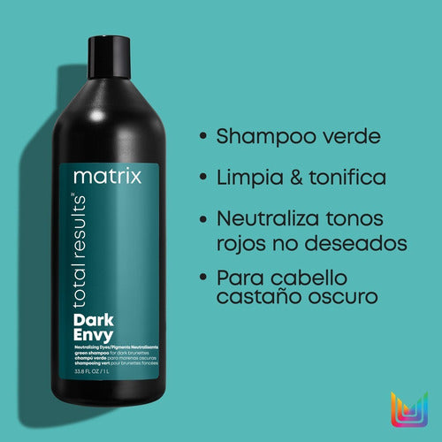 Shampoo Matizador Verde Para Cabello Castaño Oscuro 1 L