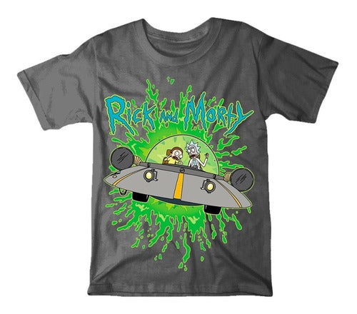 Playera Camiseta Toxic Rick & Morty Nave Gris