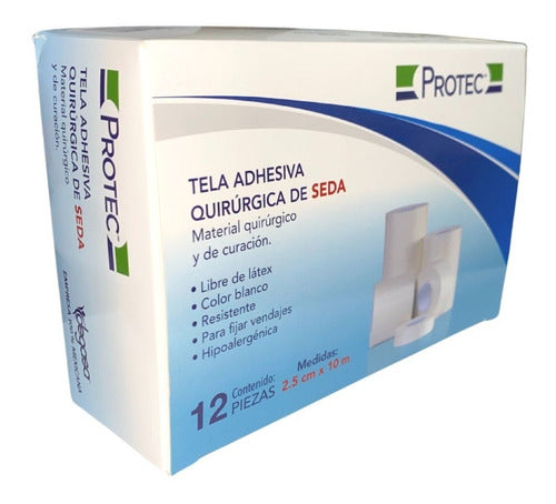 Cinta Tela Adhesiva Microporosa Protec 7.5cmx10m Con 4 Rollo