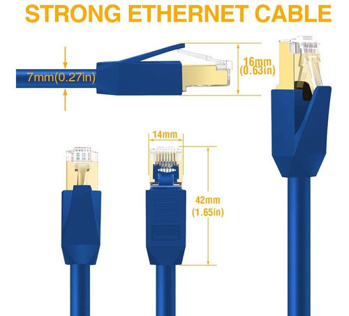 Cable Ethernet Cat8 De 15 Metros, Cable De Red De Internet G