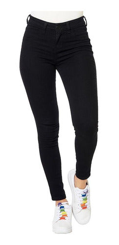 Pantalón Dama Mujer Jeans Básico Skinny Negro Casual Comodo