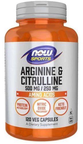 Now Foods Arginina 500 Mg & Citrulina 250 Mg 120 Vcaps Sfn