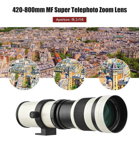 Cámara Mf Super Teleobjetivo Zoom Lente F/8.3-16 420-800mm