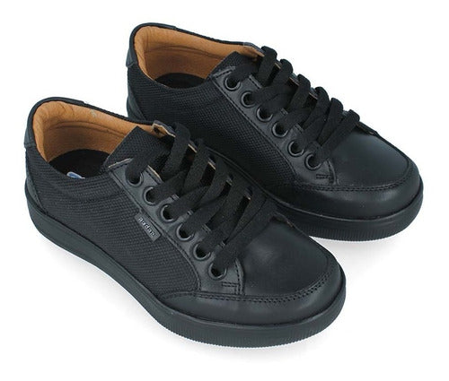 Zapato Escolar Audaz Negro De Piel Talla (22.0-26.0).