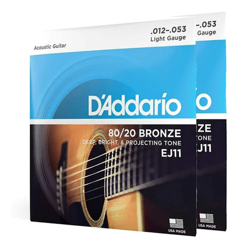2 Juegos De Cuerdas Bronce Guitarra Acústica Daddario Ej-11