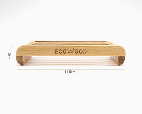 Jabonera De Bambú Ecowood Rejilla Elevada - Set De 2 Piezas