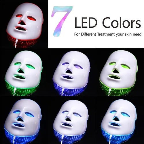 Máscara Facial Led De 7 Colores Pdt Luz Fotón Arrugas
