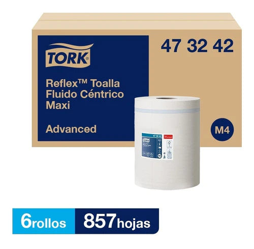 Tork Toalla Reflex®  Fluido Céntrico Maxi 6 Rollos / 857 Hjs
