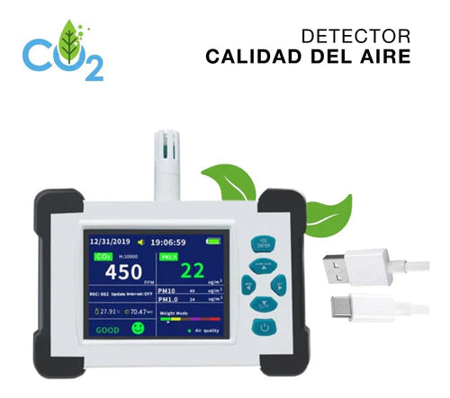 Detector Calidad De Aire De Co2 Recargable De Alta Calidad