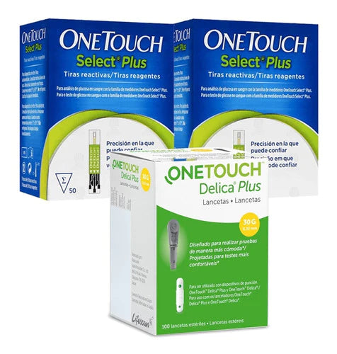 Onetouch Paquete 100 Tiras Select Plus Y 100 Lancetas Delica