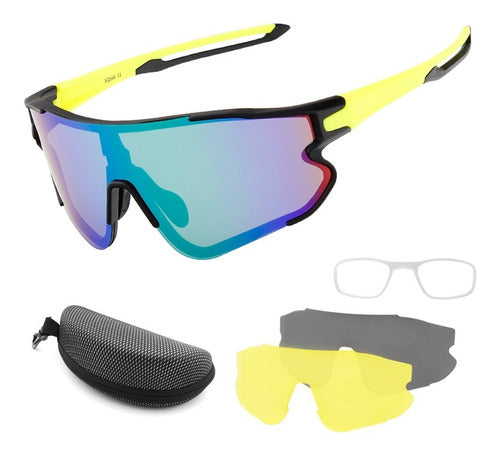 Gafas De Ciclismo Polarizadas Con 3 Lentes De Protección Uv