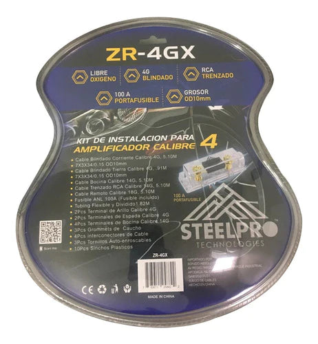 Kit De Instalación Calibre 4 Steelpro Con Accesorios Zr-4gx